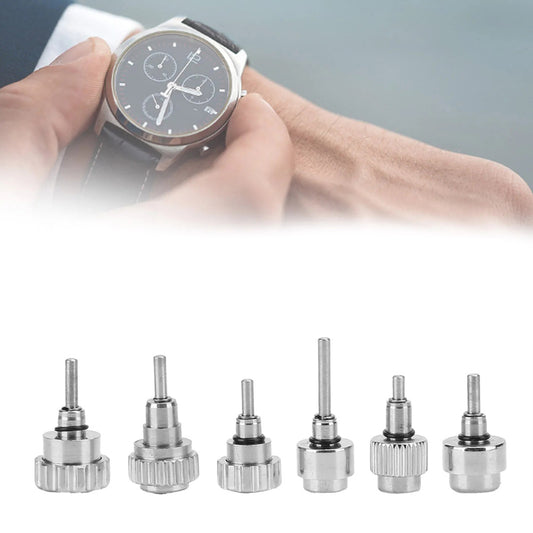 Stainless steel watch case buttons and spring bars set, 24pcs with 12 types for precise replacements.