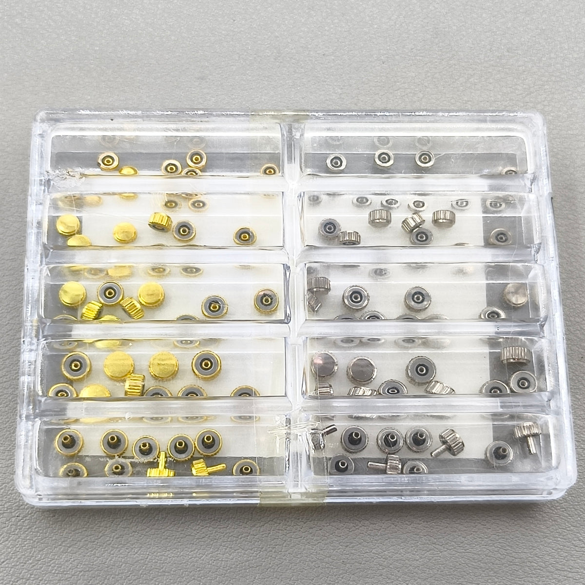 Assortment 100 PIECES/Box Stainless Steel Waterproof Watch Crown Set