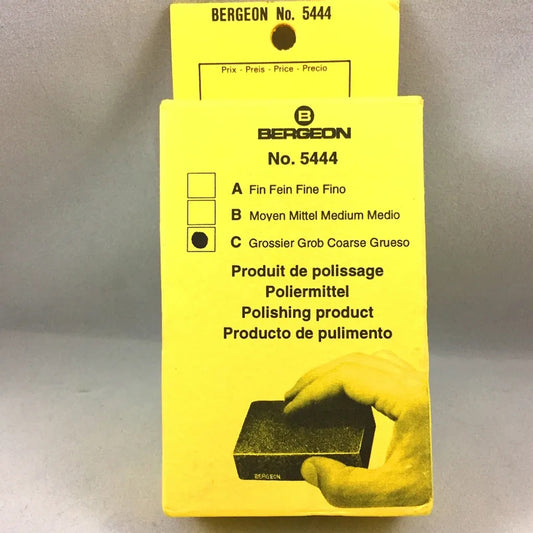 Bergeon 5444-C coarse polishing pad for cleaning and rust removal on watch accessories.