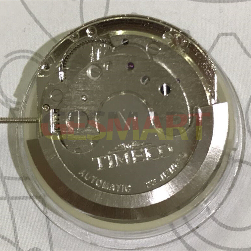 In China hergestelltes automatisches mechanisches Uhrwerk mit doppelter Zeitzone und Mondphase@2 in Silber
