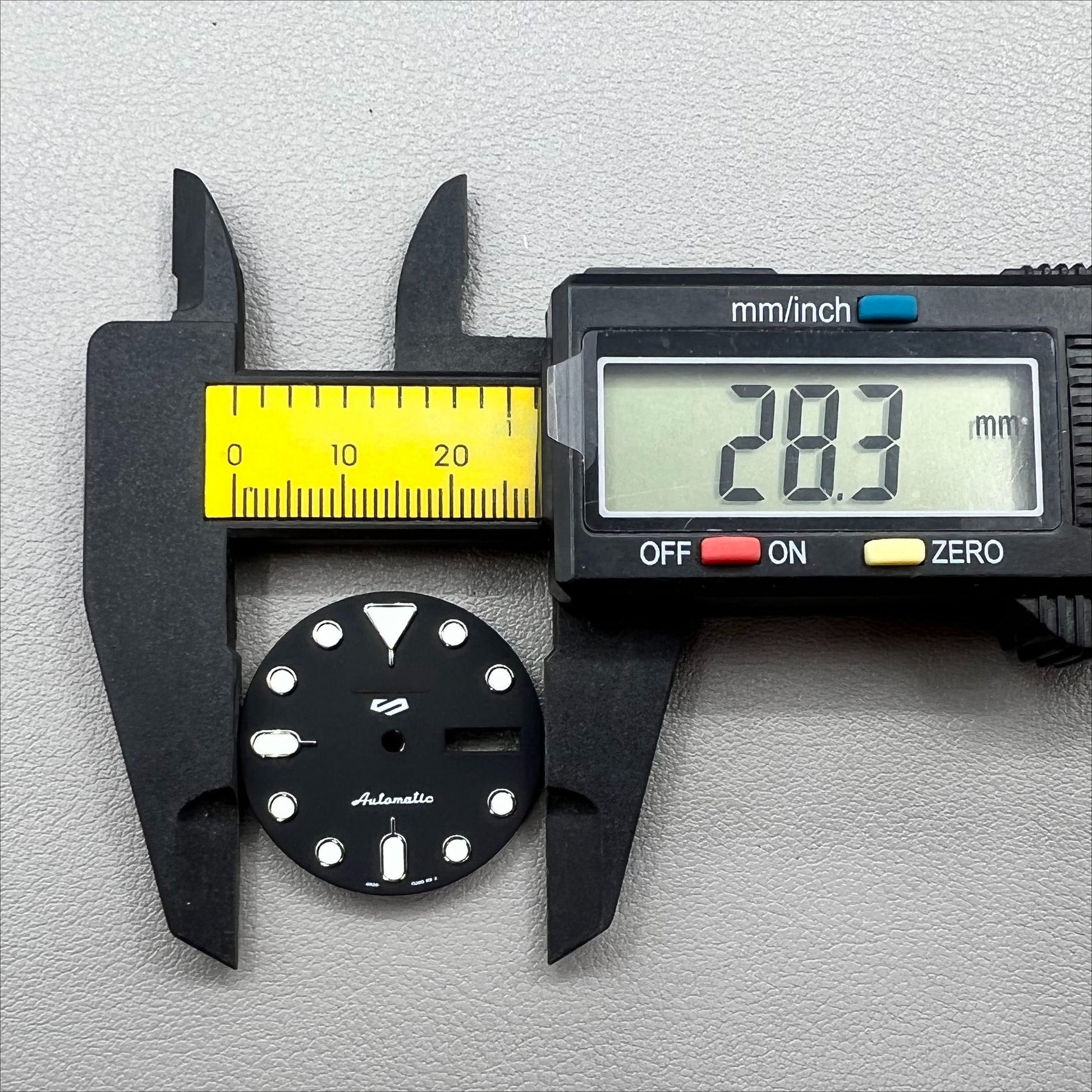 Green lume watch dial with black and silver trim, Nail Datejust style for NH35/NH36 movements.