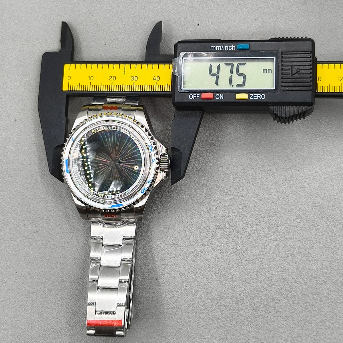 44mm Watch Case for Deep SEA Style for NH34 NH35 NH36 No Bezel Clear Back