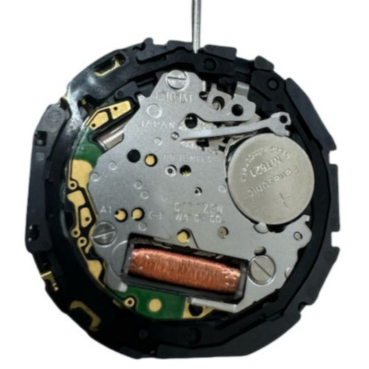 Citizen E101 Eco-Drive watch movement with solar power, date at 3, Japan made precision mechanism