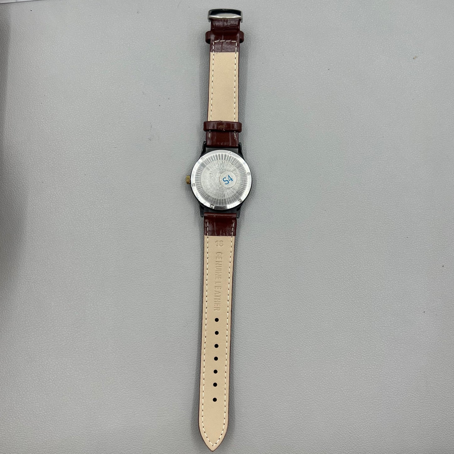 37mm Shanghai Brown Leather Strap Manual Mechanical Watch Roman Numerals 17 Jews