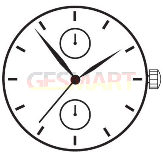 Hattori Epson TMI VX3R quartz watch movement with stem, precision Japan-made part for watch repair.