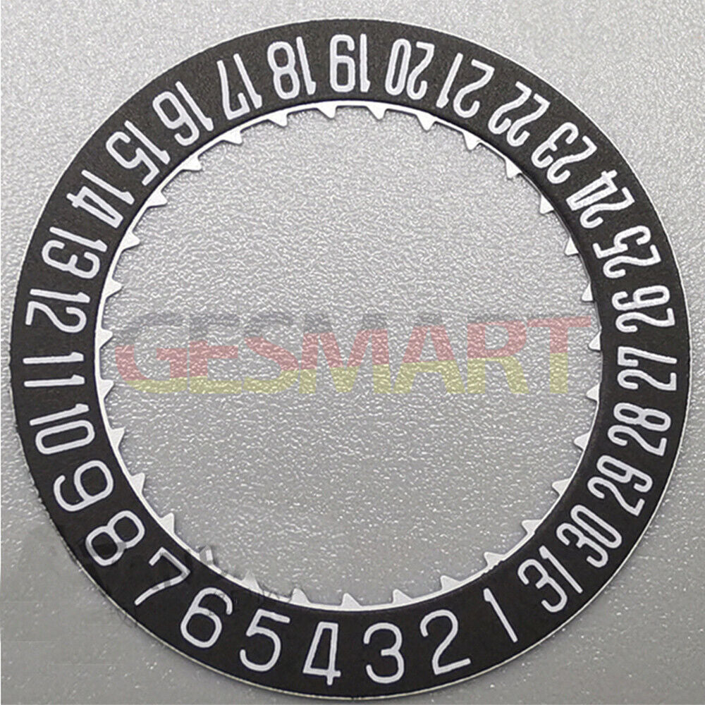 Japan Made black date disk wheel for Miyota 9015 watch movements, date window at 3 or 6 o'clock, precision fit.