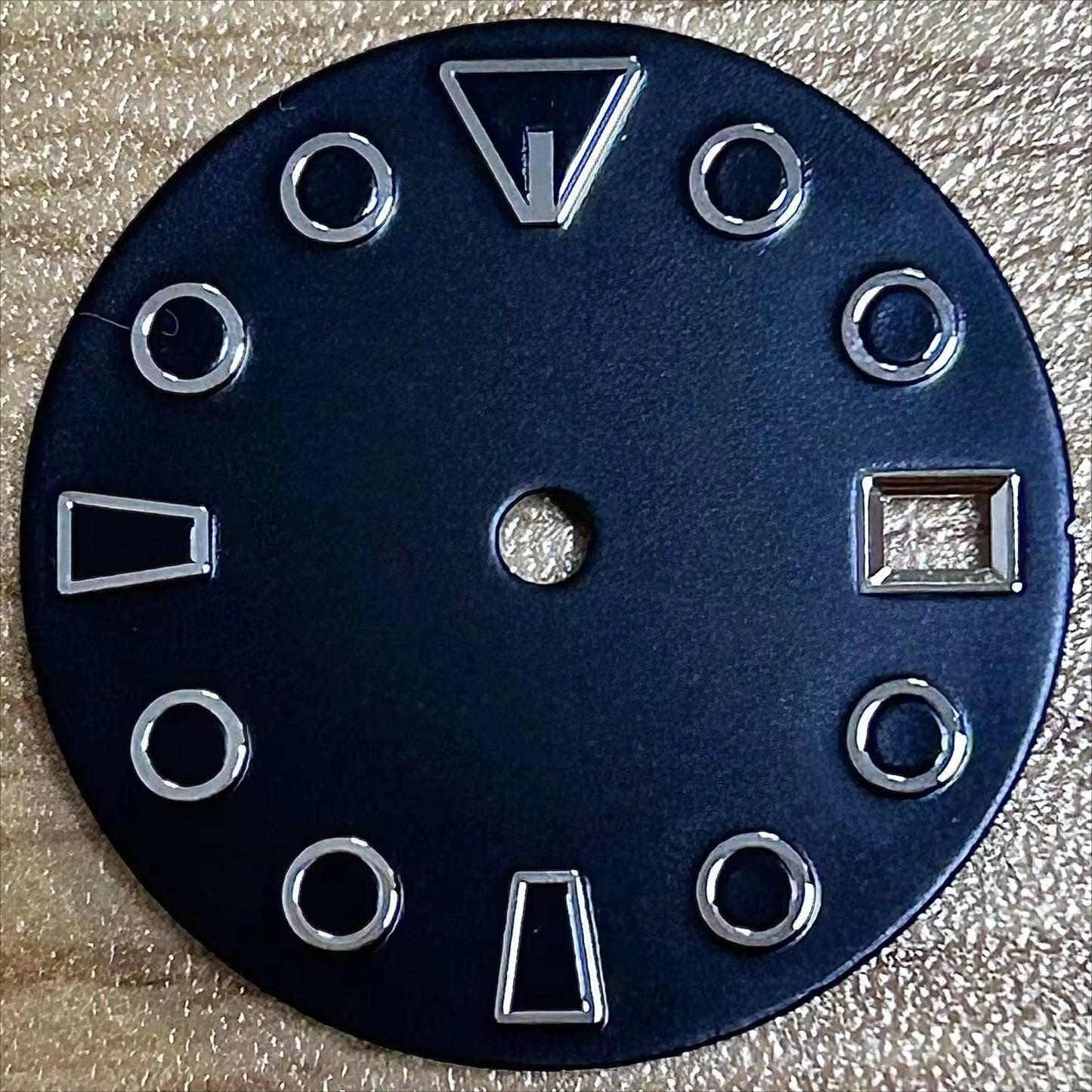 28.6mm Silver Nail Modified Black Watch Dial For NH35 NH36 Movement No Lume