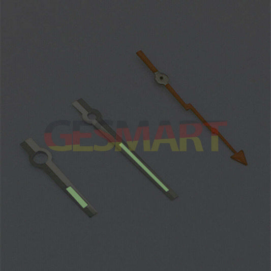 Silver trim orange second hand with lume for Asian 8215/2813/8205 movements, enhancing watch visibility and style.