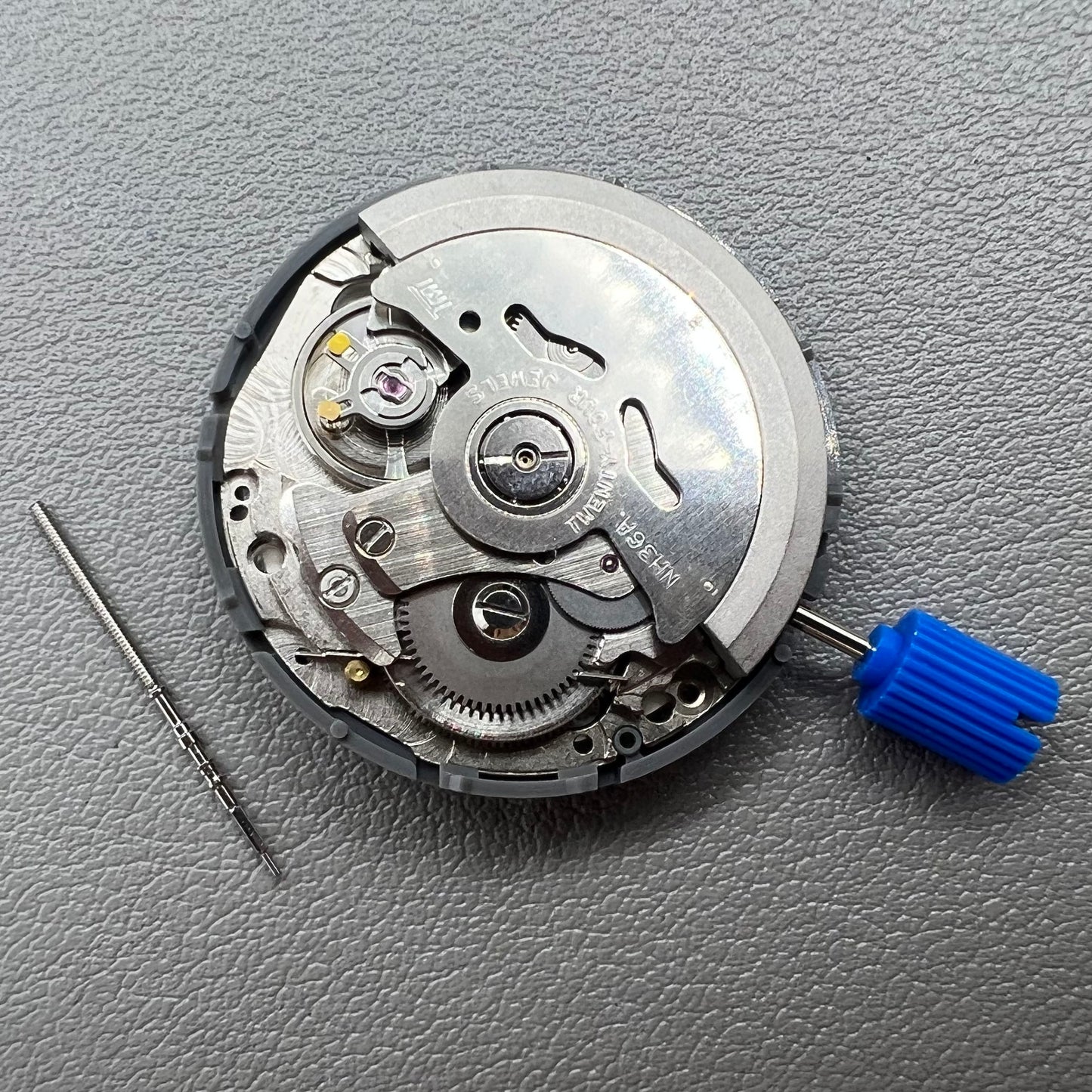 Seiko NH36A White Automatic Mechanical Movement Blue Lume Crown@3.0