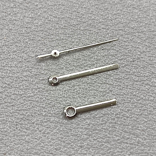 11mm Round Pointed Silver Polished No Lume Watch Hands for 2035 2115 PC Series Movement