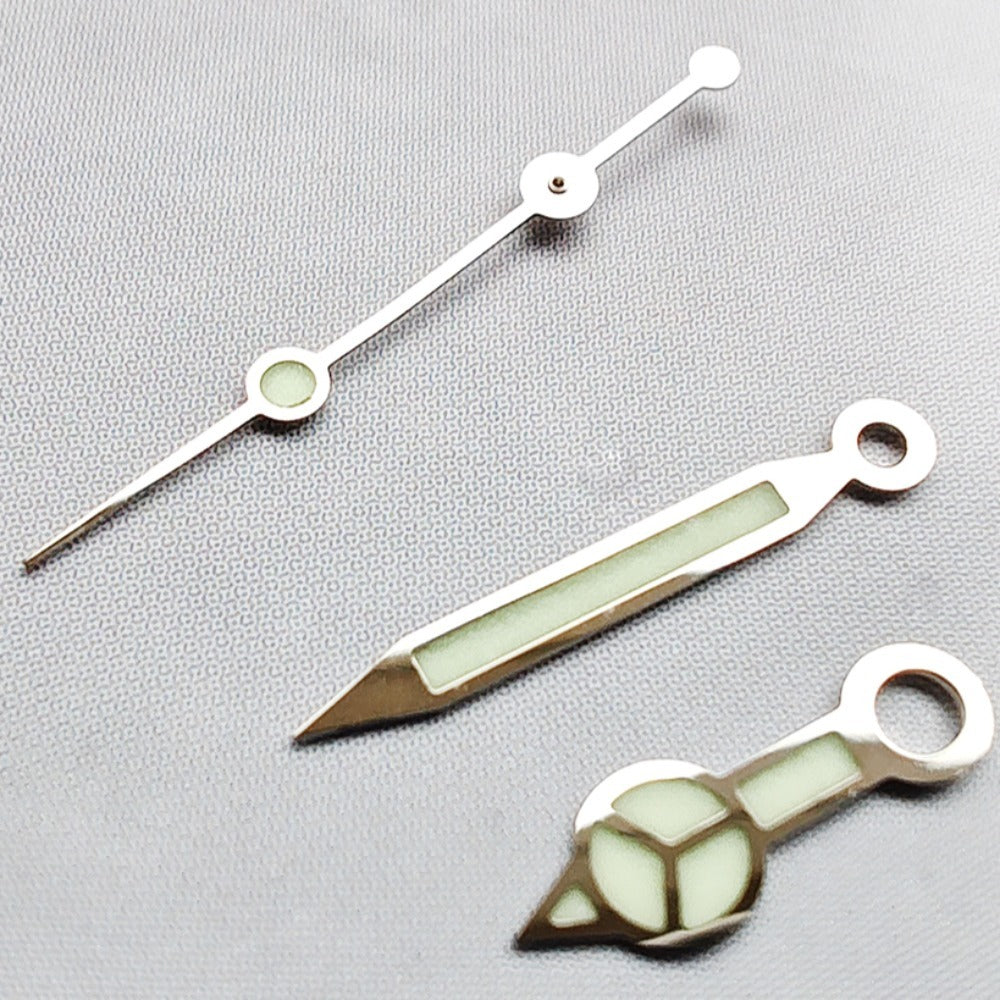 17mm C3 Super Blue Lume watch hands for NH35 series, enhancing visibility with Seiko?s luminescent design.