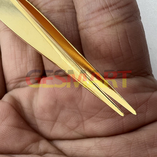 Bergeon 7029-2AM-GF gold plated antimagnetic brass tweezers ideal for precise watch repair tasks