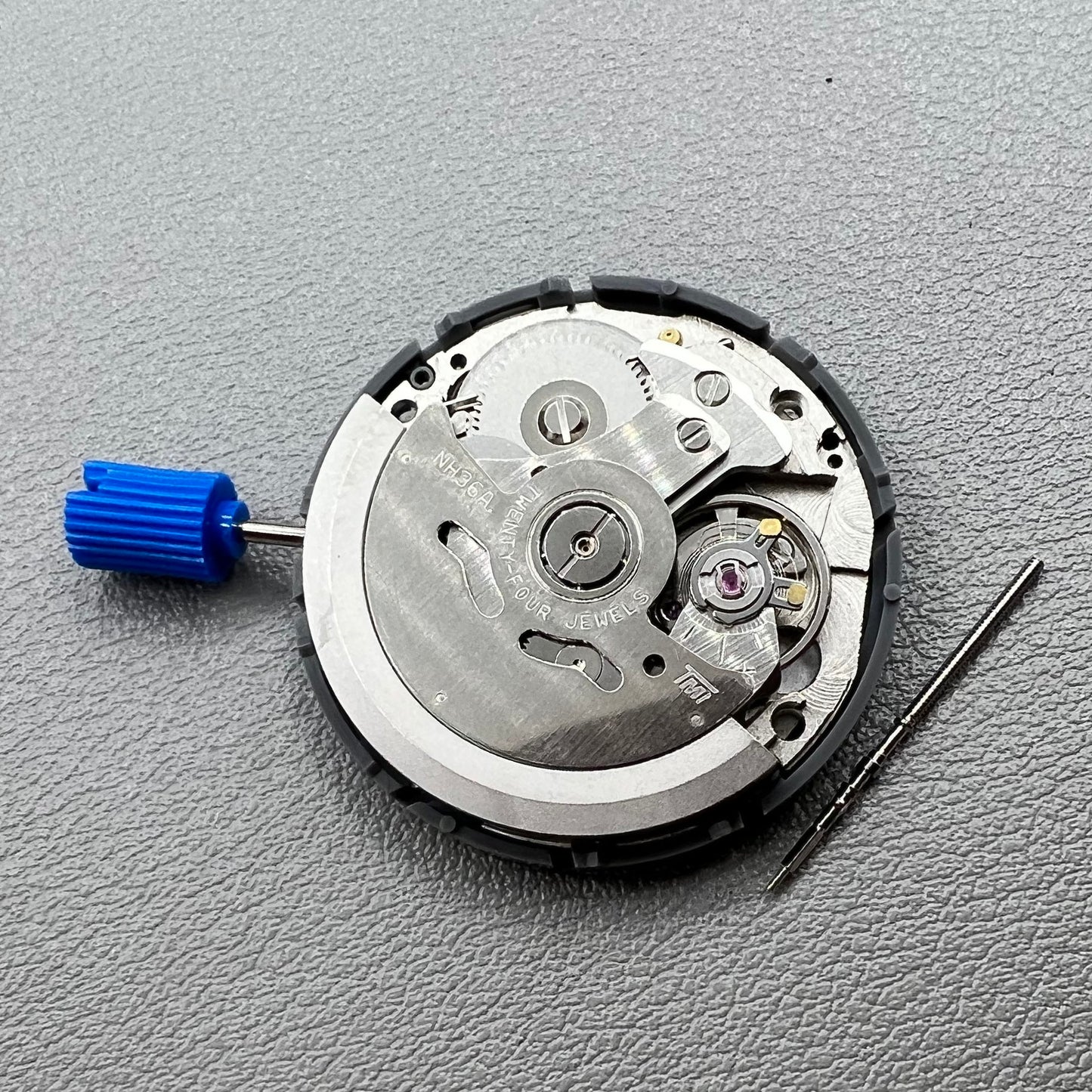 Black Blue Lume watch accessory showcasing Miyota NH36A automatic movement with 3.0 crown position.