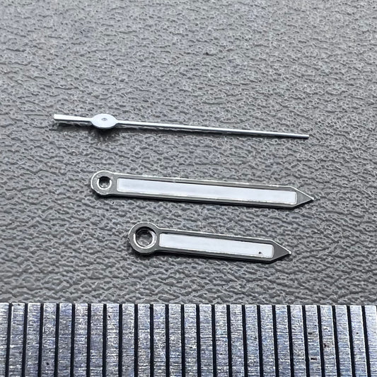 2 Sets/Pack Silver Trim Lume Watch Hands for Miyota 2035 Movement