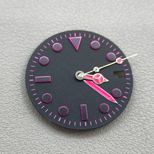 28.5mm Watch Dial + Silver Pink Watch Hands for NH34 NH35 4R35 Movement
