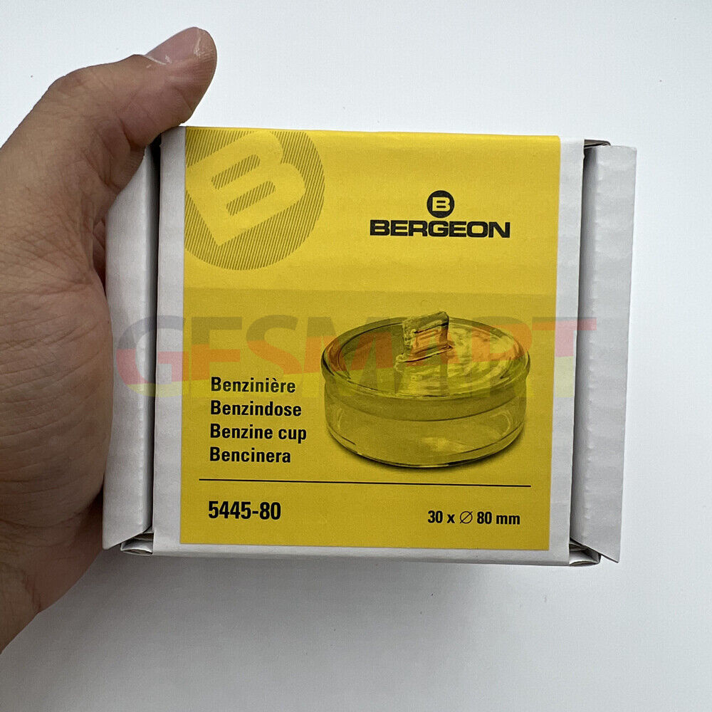 Bergeon 5445-80 benzine cup for cleaning watch parts, precision Swiss-made tool for watchmakers.