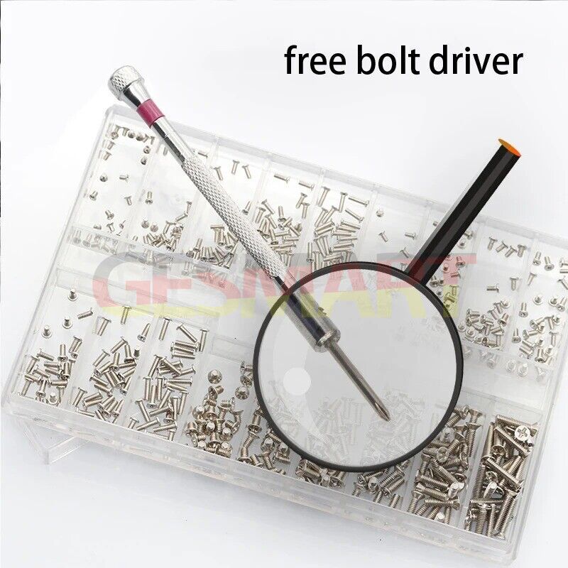 Jewelry fixing screws assortment for watch repair, ideal for precision maintenance.