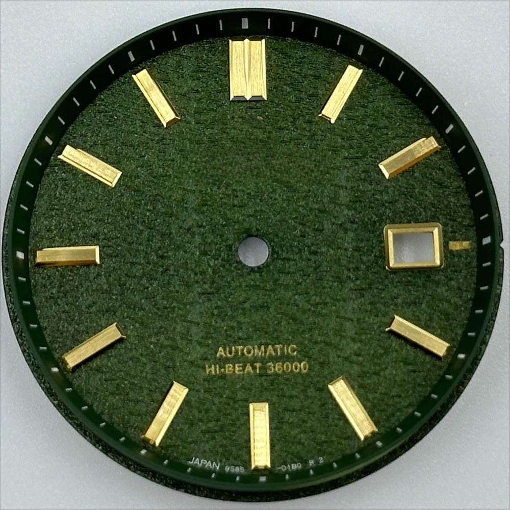 Green Datejust 33mm NO Lume watch dial compatible with NH35 NH36 movement, sleek design.