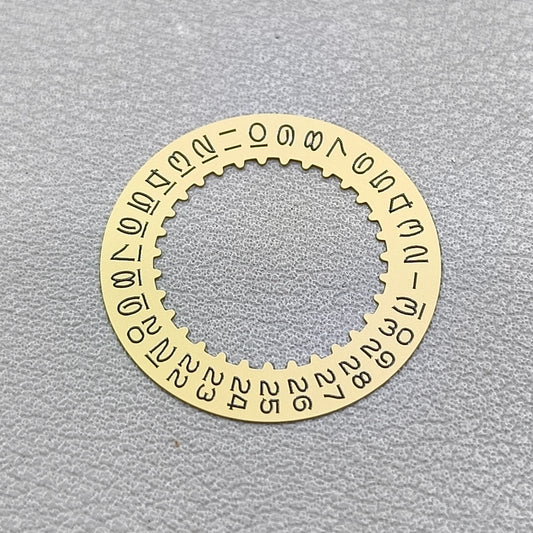 Golden Vintage Numberal Font Date Disk Wheel Date Wheel Fit for RLX3135 Movement