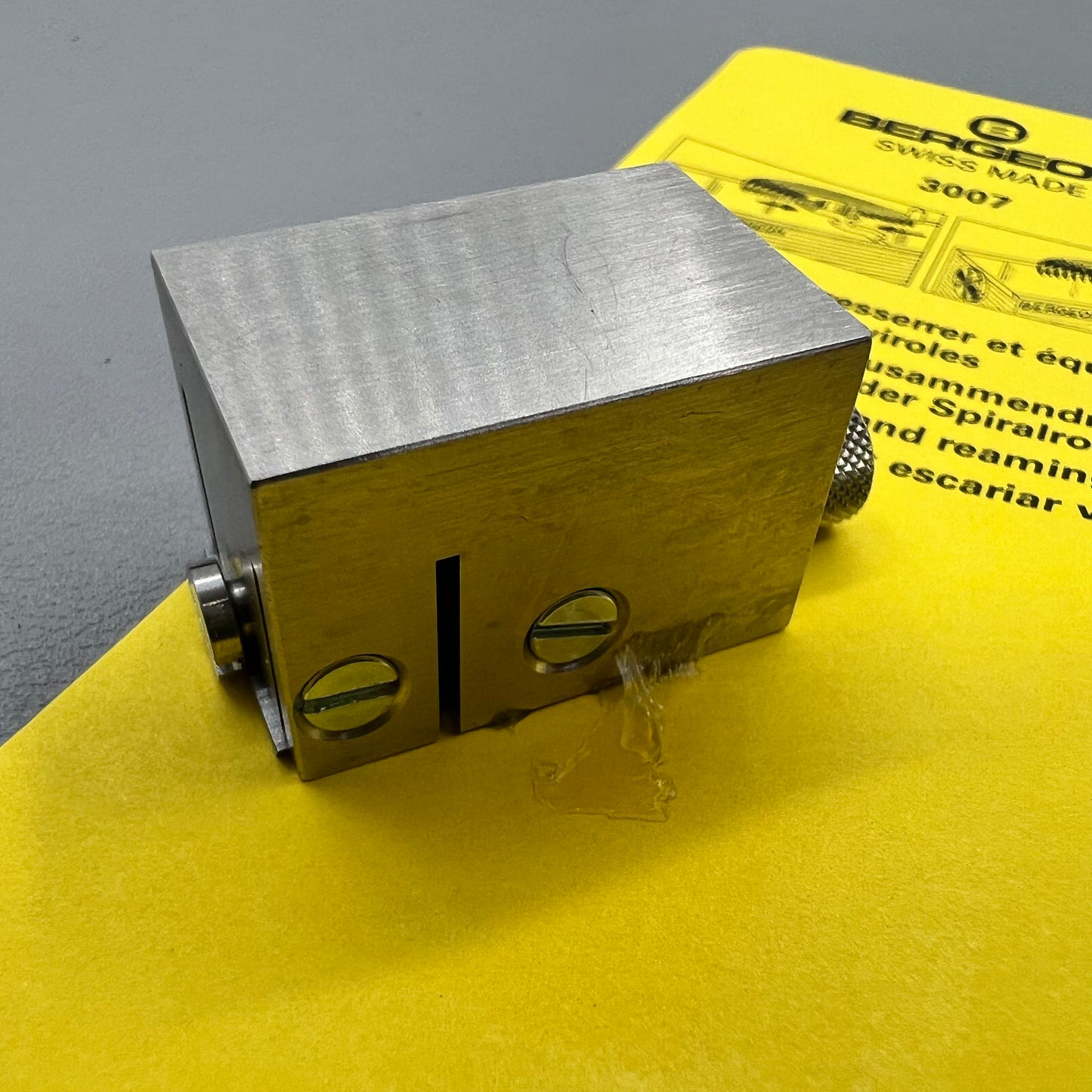 Swiss Bergeon 3007 watch tool for precise collet closing, tightening, and reaming, perfect for watch repair.