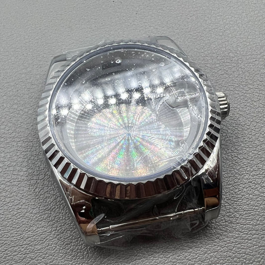 36MM steel watch case with mineral glass mirror, compatible with Miyota 8215/2813/8205/8200 movements.