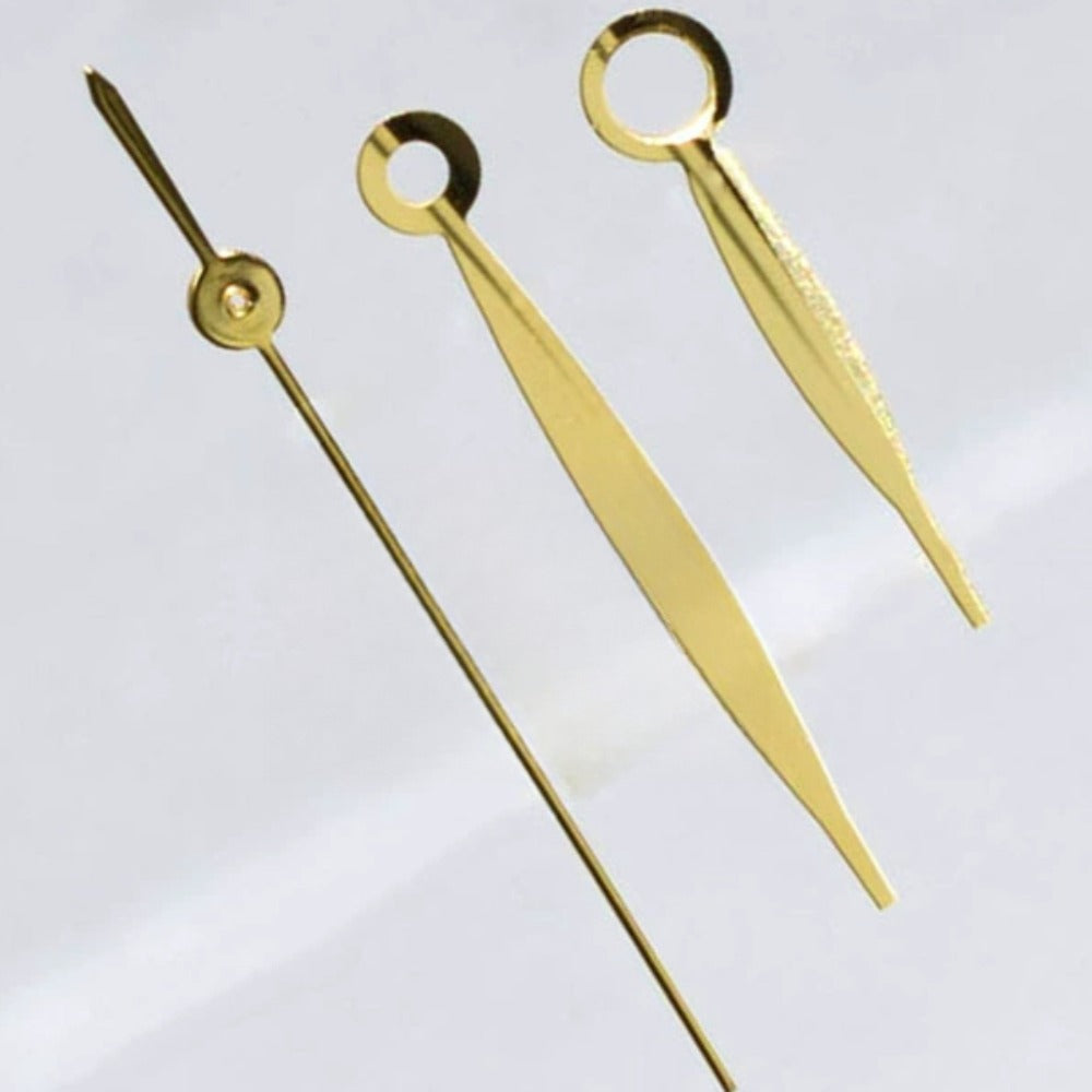 Golden 17.5mm watch hands set for ETA2836, 2824, 2892A2 movements, sleek design for precise timekeeping