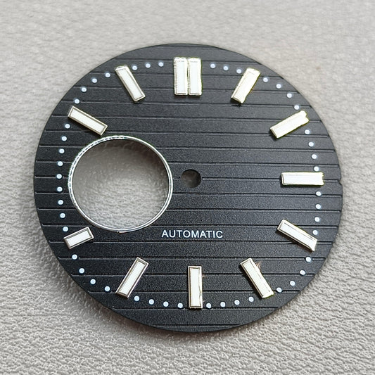 30.2mm Black Watch Dial Green Luminous Suitable for NH38 Movement #JC06