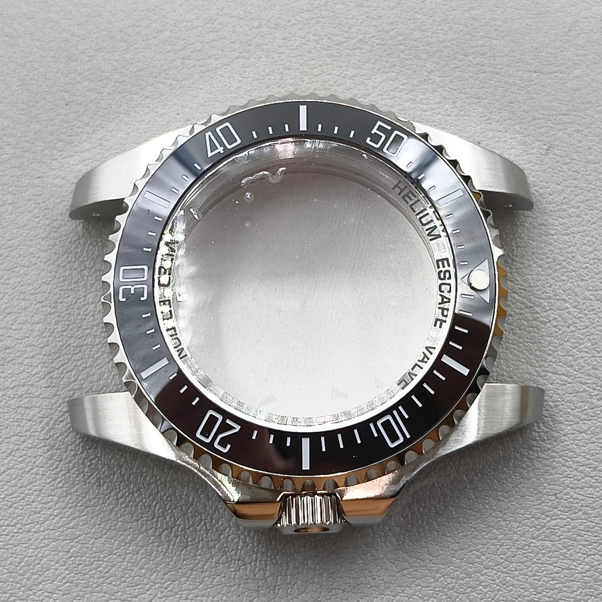 44mm Watch Case for Deep SEA Style for NH34/35/36 Rotating Black Bezel Solid Back