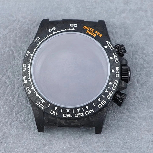 4130 Carbon Fiber Watch Case 38mm Carbon Fiber Colorful Bezel Sapphire Glass