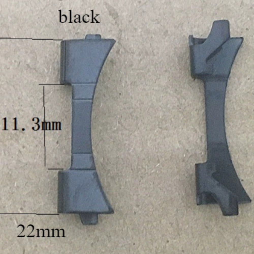 Black Matted 11.3x22mm Curved End Links Spring Bars Bracelet Watch Band Strap#31