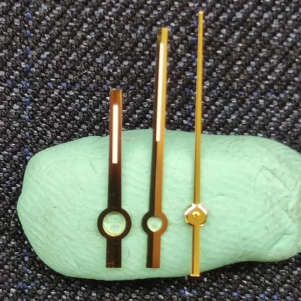 9X13X13.5mm Golden Watch Hands with Green Lume for 8215/8200 8N24 2813 Datejust 41