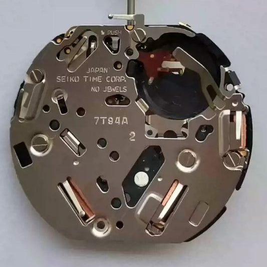 Seiko 7T94A quartz movement watch repair part, authentic Japan-made accessory for timepiece restoration.