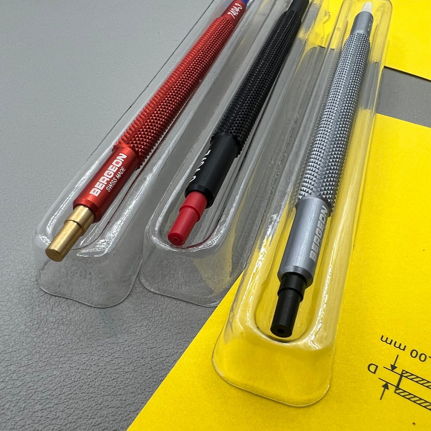 Bergeon Swiss Uhrzeiger Werkzeugset Modell 7404 mit 3 Teilen