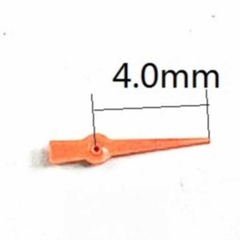 Set of 3 orange 4mm small seconds hands for Miyota 2035 multifunctional 6-hand watch movements.