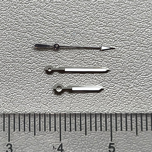 2 Sets Watch Hand Silver Trim Arrow Shape Lume for Miyota 2315 2035 2036 2115 2305