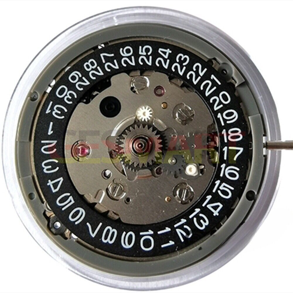Véritable mouvement mécanique automatique NH34 GMT noir avec date et piratage des secondes Date à 3