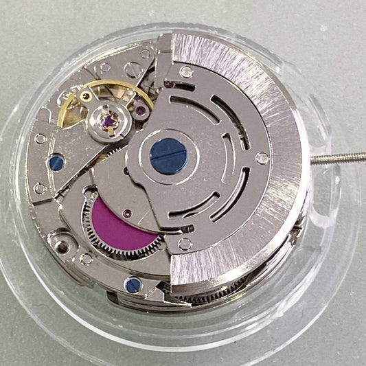 Nanning 3836 automatic mechanical watch movement with small second subdial at 3, 6, and 9 o'clock positions, China made.