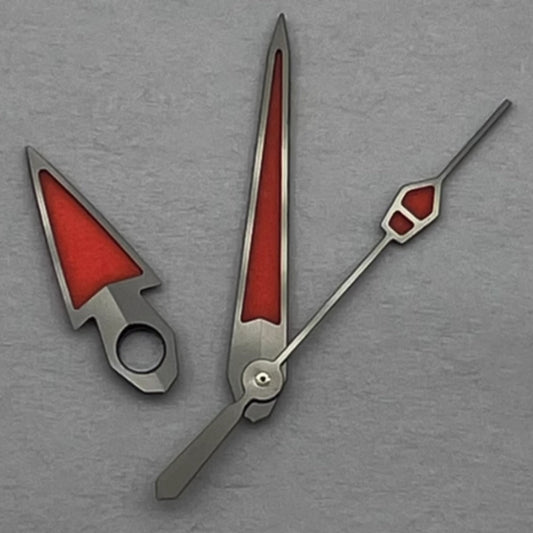 Black Trim C3 Red Lume vintage watch hands for NH34 NH35 NH36 series, perfect for restoration.