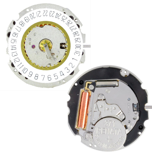 Ronda 705 quartz watch movement with date display at 3/6 for precise timekeeping.