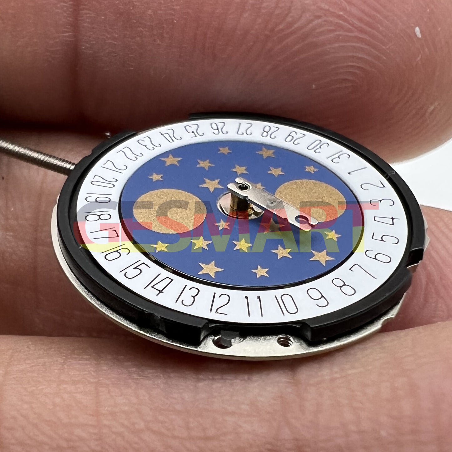 Montre à quartz Ronda 788, mouvement à 6 aiguilles, date et phases de lune.