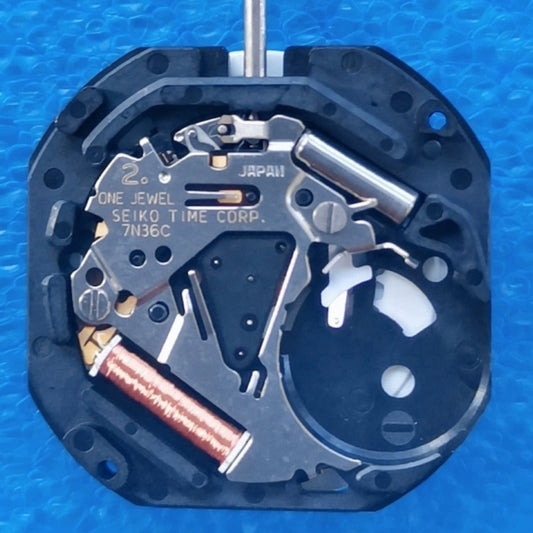 Japan Made Seiko watch stem for 7N36C quartz movement, battery not included, precise replacement part.