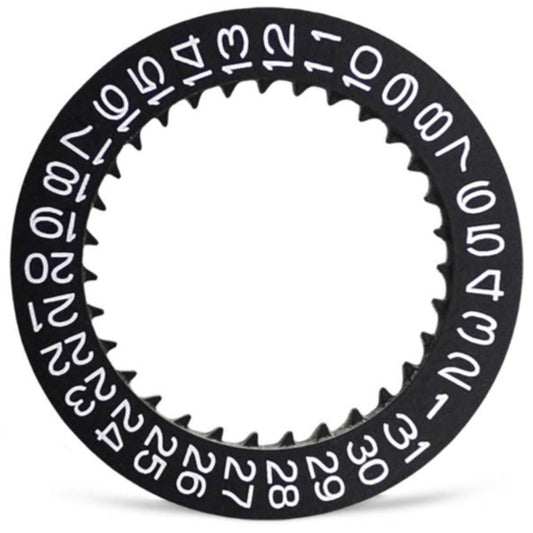 Black background date disk wheel with white font for Seiko NH35 NH36 watch movement.