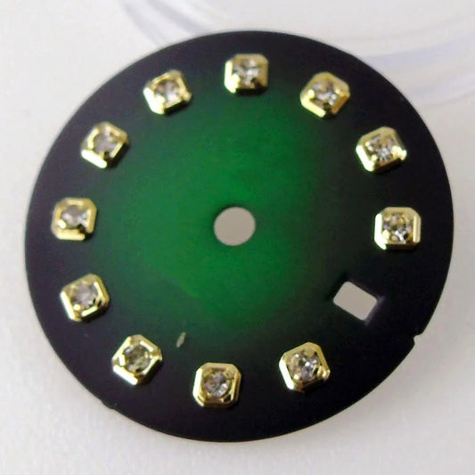 Nologo Sunburst dial face with rhinestone markers for 26mm lady watch, fits NH05 NH06 NH07 movements.