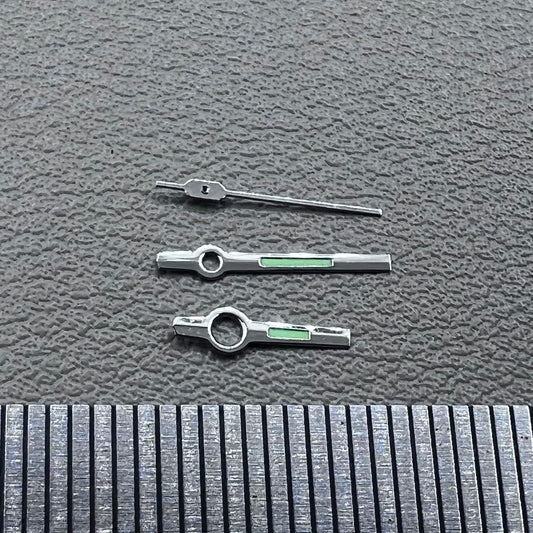 2 Sets Green Luminous Square Pointed Watch Hands for Orient 46941 46943 Movement