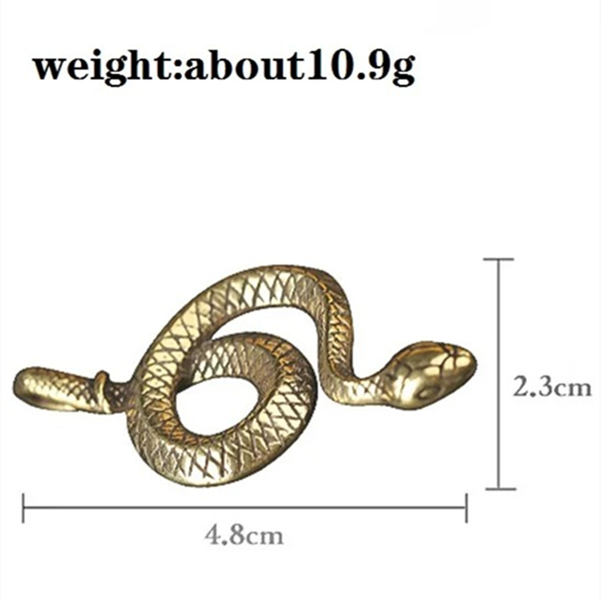 Solid copper snake trinket with vintage hand-carved bronze details, ideal for unique watch accessory decor.