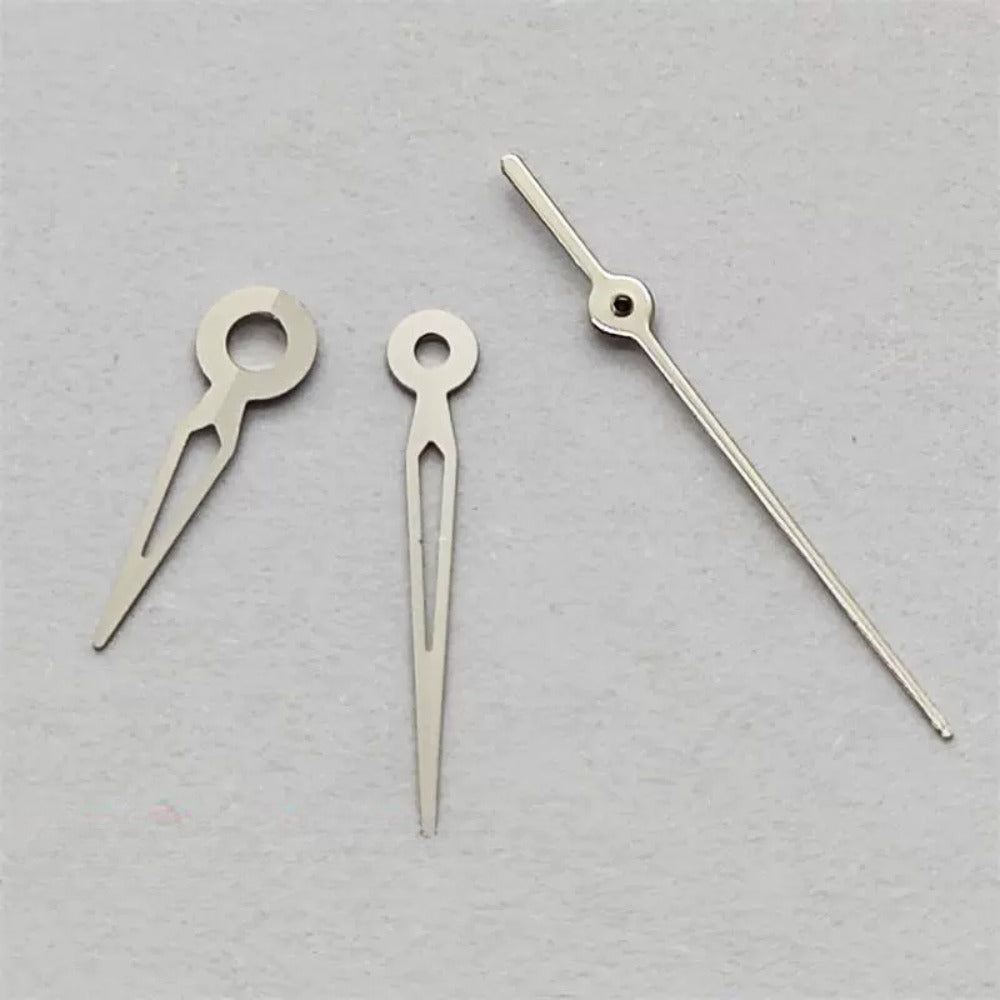 Aiguilles de montre creuses argentées 10 x 9 x 6 mm sans luminescence pour mouvement NH05 NH06