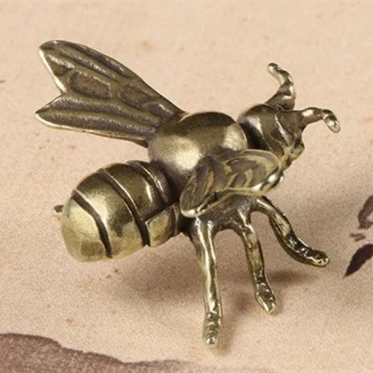 1. Hand-carved solid copper bee trinket with vintage bronze finish.