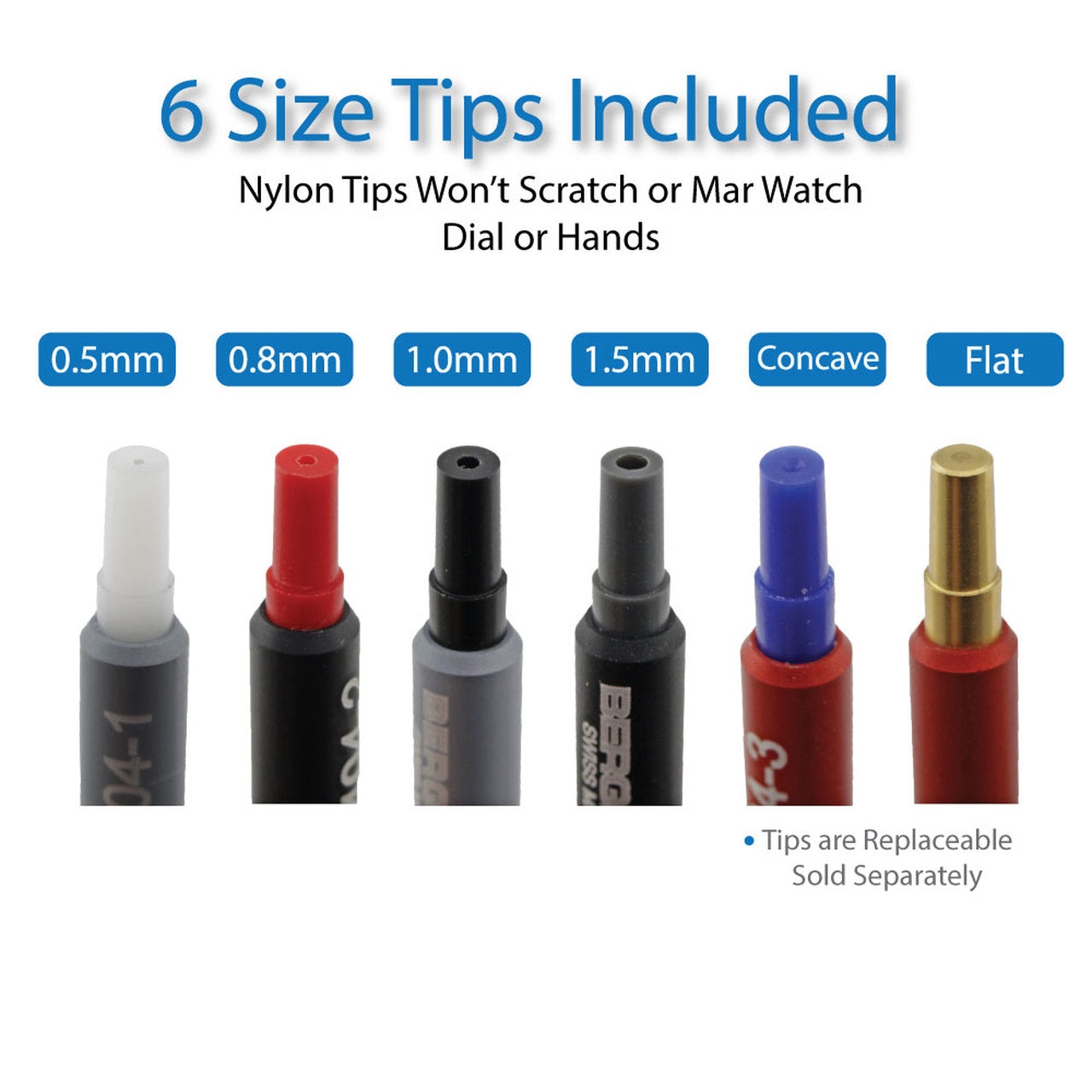 Bergeon 7404 watch hand setters set of 3 for precise fitting of watch hands and accessories