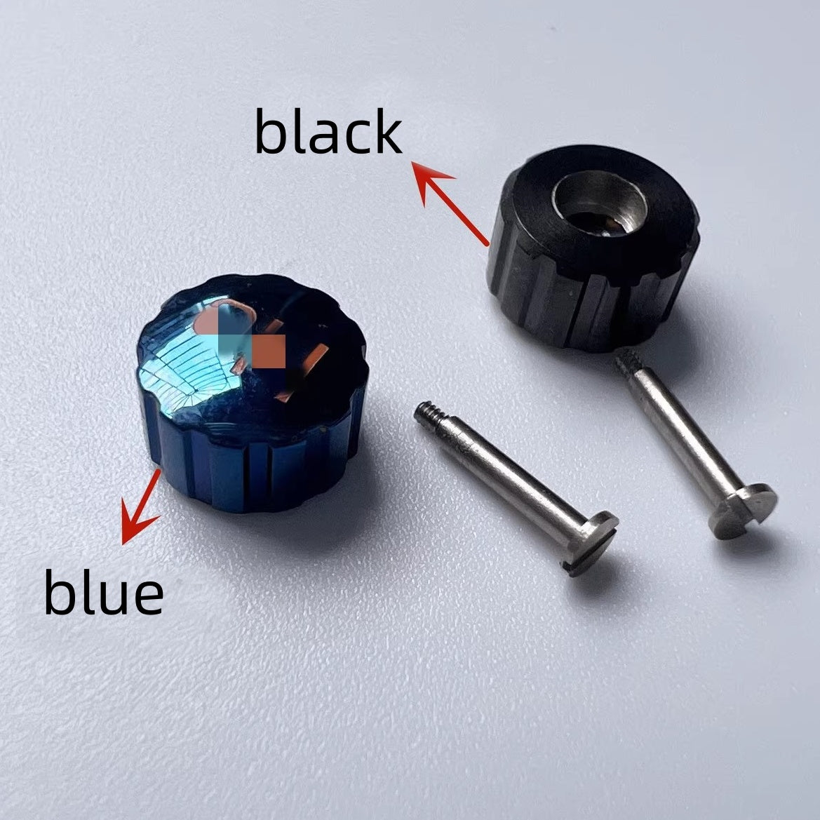 Blue and black watch crown pusher at 11 o?clock for OMG Seamaster 600 replacement parts