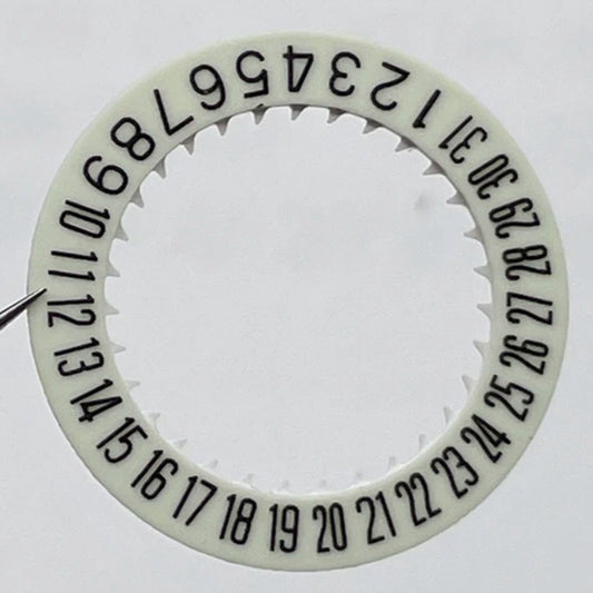 C3 green luminous date disk wheel for NH35 NH36A NH34 watch movements, enhancing date visibility.